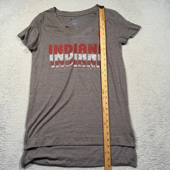 Champion‎ Indiana University Hoosiers V Neck T Shirt Womens Cut Small Gray IU - Picture 6 of 7